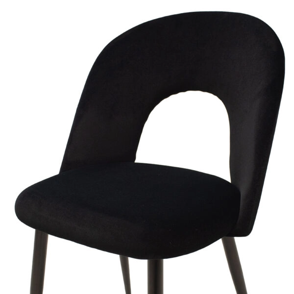 Καρέκλα Jonah  βελούδο μαύρο-μαύρο πόδι