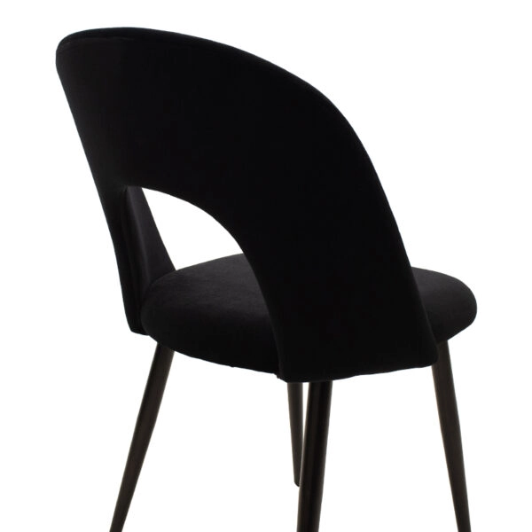 Καρέκλα Jonah  βελούδο μαύρο-μαύρο πόδι