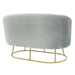 Καναπές 2θέσιος Rony  βελούδο γκρι-χρυσό 132x82x83εκ