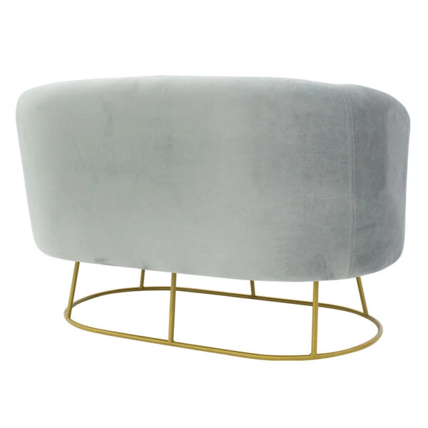 Καναπές 2θέσιος Rony  βελούδο γκρι-χρυσό 132x82x83εκ