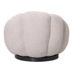 Πολυθρόνα περιστρεφόμενη με σκαμπό Nester  μπουκλέ ύφασμα σε μπεζ απόχρωση 98x97x69εκ