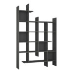 Βιβλιοθήκη Manco σε ανθρακί απόχρωση 122x25.5x188εκ