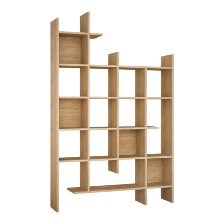 Βιβλιοθήκη Manco  σε oak απόχρωση 122x25.5x188εκ