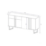 Μπουφές Amanda καρυδί-μαύρο 160x40x78.5εκ