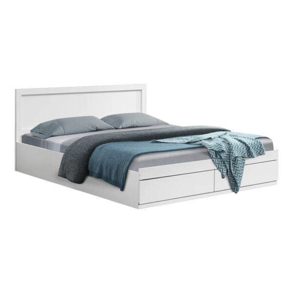 Κρεβάτι Olympus με συρτάρι σε λευκή απόχρωση 150x200εκ