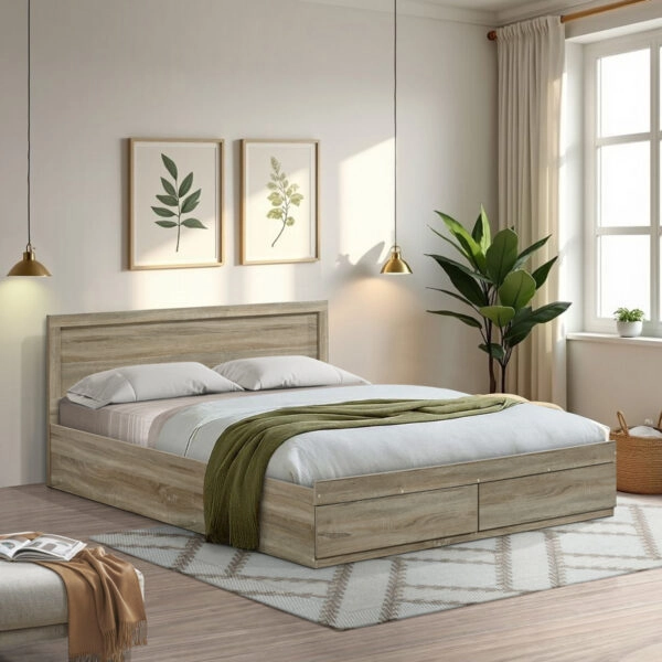 Κρεβάτι Olympus με συρτάρι σε sonoma απόχρωση 160x200εκ