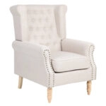 Πολυθρόνα ArteLibre OTTAVIA Μπεζ Ύφασμα 77x80x106cm