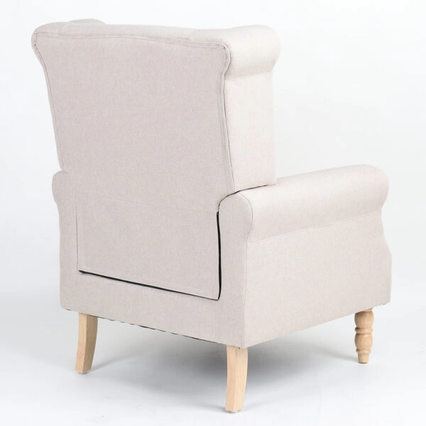 Πολυθρόνα ArteLibre OTTAVIA Μπεζ Ύφασμα 77x80x106cm