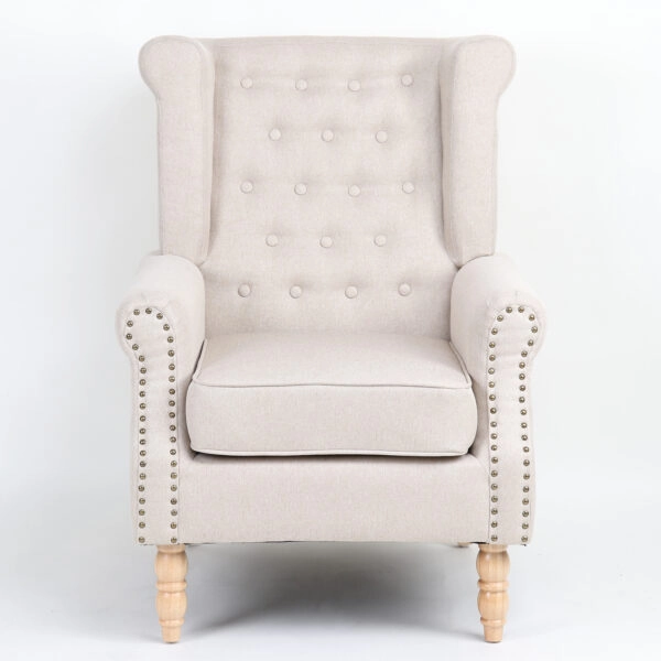 Πολυθρόνα ArteLibre OTTAVIA Μπεζ Ύφασμα 77x80x106cm