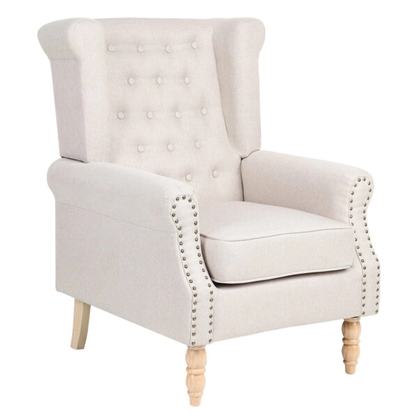 Πολυθρόνα ArteLibre OTTAVIA Μπεζ Ύφασμα 77x80x106cm