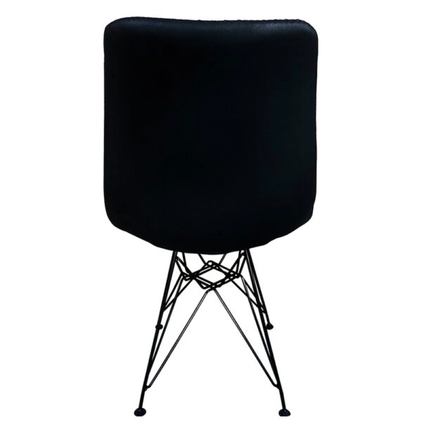 Καρέκλα Τραπεζαρίας ArteLibre SELVA Vintage Μαύρο PU/Μέταλλο 43x57x81cm
