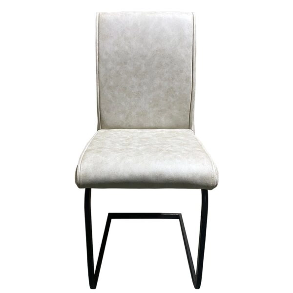 Καρέκλα Τραπεζαρίας ArteLibre ESTRELLA Μπεζ/Μαύρο PU/Μέταλλο 43x56x95cm