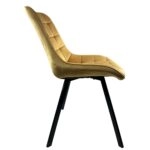 Καρέκλα Τραπεζαρίας ArteLibre BRISA Μπεζ/Μαύρο Βελούδο/Μέταλλο 53x60x85cm