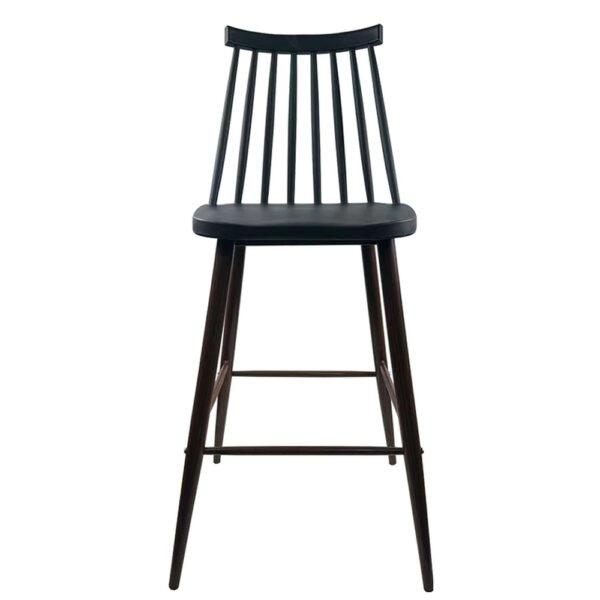 Σκαμπό Bar ArteLibre MARANTA Μαύρο/Καρυδί PP/Μέταλλο 45x46x97cm