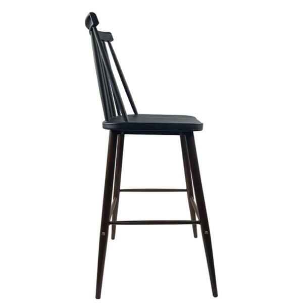 Σκαμπό Bar ArteLibre MARANTA Μαύρο/Καρυδί PP/Μέταλλο 45x46x97cm