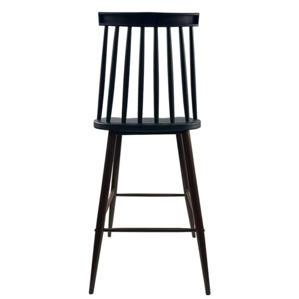 Σκαμπό Bar ArteLibre MARANTA Μαύρο/Καρυδί PP/Μέταλλο 45x46x97cm