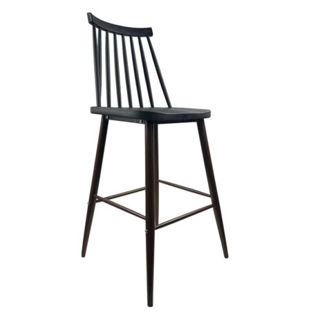 Σκαμπό Bar ArteLibre MARANTA Μαύρο/Καρυδί PP/Μέταλλο 45x46x97cm