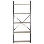 Ραφιέρα ArteLibre DARROW Με 5 Ράφια Δρυς/Μαύρο Μοριοσανίδα/Μέταλλο 58.6x23.5x144cm