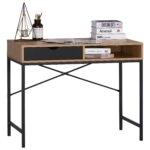 Γραφείο ArteLibre FENWICK Δρυς/Μαύρο Μοριοσανίδα/Μέταλλο 98x48x76.3cm