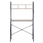 Γραφείο ArteLibre LYNDALE Με Ράφια Δρυς/Μαύρο Μοριοσανίδα/Μέταλλο 84x46x142cm