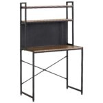 Γραφείο ArteLibre OSWELL Με Ράφια Μαύρο/Δρυς Μέταλλο/Μοριοσανίδα 84x50x148.5cm