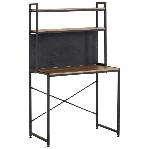Γραφείο ArteLibre OSWELL Με Ράφια Μαύρο/Δρυς Μέταλλο/Μοριοσανίδα 84x50x148.5cm