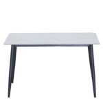 Τραπέζι Τραπεζαρίας ArteLibre VENSHIRE Λευκό Μάρμαρο/Μαύρο Κεραμικό/Μέταλλο 121x72x73cm