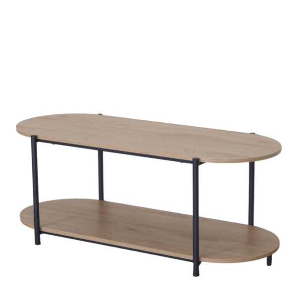 Τραπεζάκι Σαλονιού ArteLibre ARDENMOOR Δρυς/Μαύρο Μοριοσανίδα/Μέταλλο 115x50x45cm