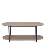 Τραπεζάκι Σαλονιού ArteLibre ARDENMOOR Δρυς/Μαύρο Μοριοσανίδα/Μέταλλο 115x50x45cm