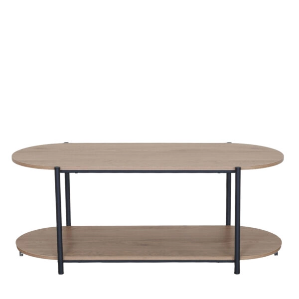 Τραπεζάκι Σαλονιού ArteLibre ARDENMOOR Δρυς/Μαύρο Μοριοσανίδα/Μέταλλο 115x50x45cm