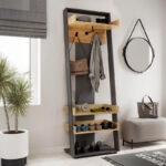 Έπιπλο εισόδου Sciove σε ανθρακί-φυσική απόχρωση 70x40x200εκ