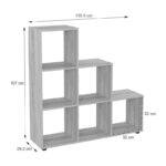 Βιβλιοθήκη Schody  σε oak απόχρωση 105.5x29.2x107εκ