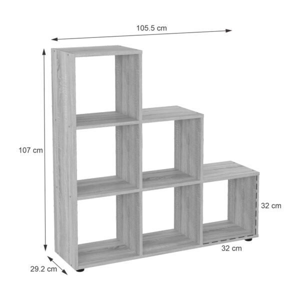 Βιβλιοθήκη Schody  σε oak απόχρωση 105.5x29.2x107εκ