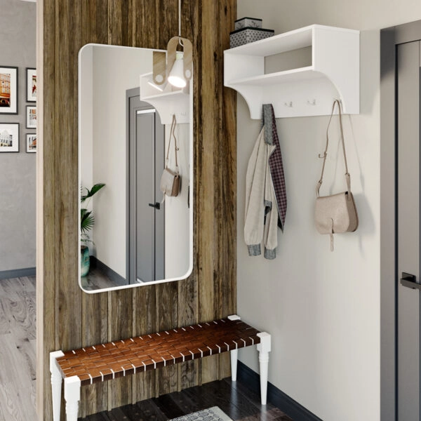 Κρεμάστρα Crosta σε λευκή απόχρωση 80x28x40εκ