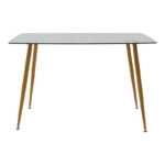 Τραπεζαρία Manka Ι -Gaston  σετ 3τεμ σε sonoma truffle-μαύρη απόχρωση 80x80x77εκ