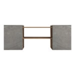 Τραπέζι σαλονιού Morfi  πολυμορφικό 3τεμ σε oak-μπεζ μαρμάρου απόχρωση 105x45x37εκ