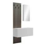 Έπιπλο εισόδου με καθρέπτη Arika  σε λευκό-sonoma απόχρωση 100x37.1x199.5εκ