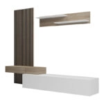 Σύνθετο σαλονιού Litende  σε λευκή-sonoma απόχρωση 249.4x42.2x199.5εκ