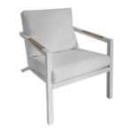 Artekko Alu Πολυθρόνα Αλουμινίου Με Λευκά  Μαξιλάρια (70x95x76)cm