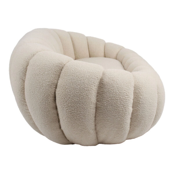 Καναπές 2θέσιος Yannick  μπουκλέ ύφασμα σε μπεζ απόχρωση 148x92x62εκ