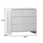 Συρταριέρα Zeplen  MDF σε λευκή απόχρωση 80x40x75εκ