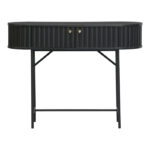 Κονσόλα Zakro  MDF-μέταλλο σε μαύρη απόχρωση 100x35x75εκ