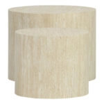 Βοηθητικά τραπεζάκια 2τεμ Zonar  MDF σε όψη τραβερτίνας