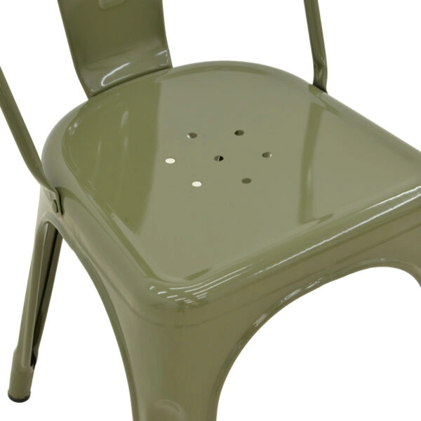 Καρέκλα Utopia μέταλλο σε λαδί απόχρωση 44x44x85εκ