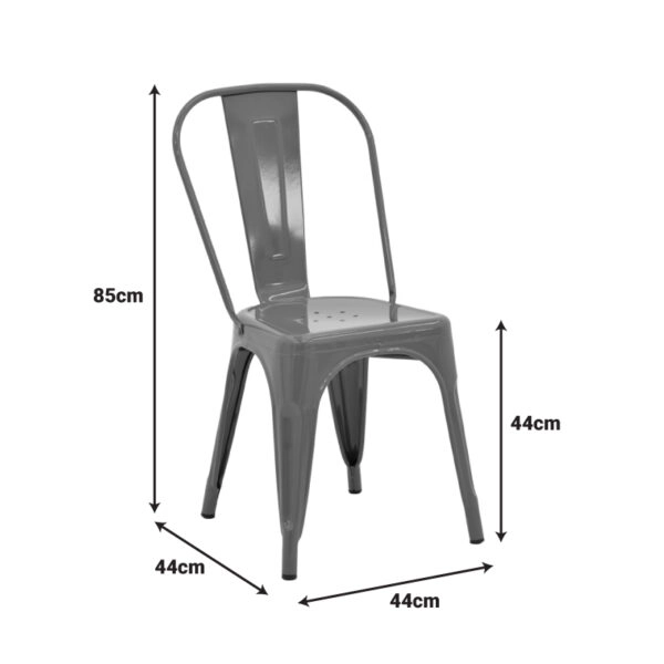 Καρέκλα Utopia μέταλλο σε ανθρακί απόχρωση 44x44x85εκ