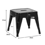 Σκαμπό Utopia  μέταλλο σε μαύρη απόχρωση 35x35x31εκ