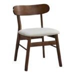 Καρέκλα Cairo  rubberwood σε καρυδί-εκρού απόχρωση 47x47x76εκ