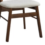 Καρέκλα Cairo  rubberwood σε καρυδί-εκρού απόχρωση 47x47x76εκ