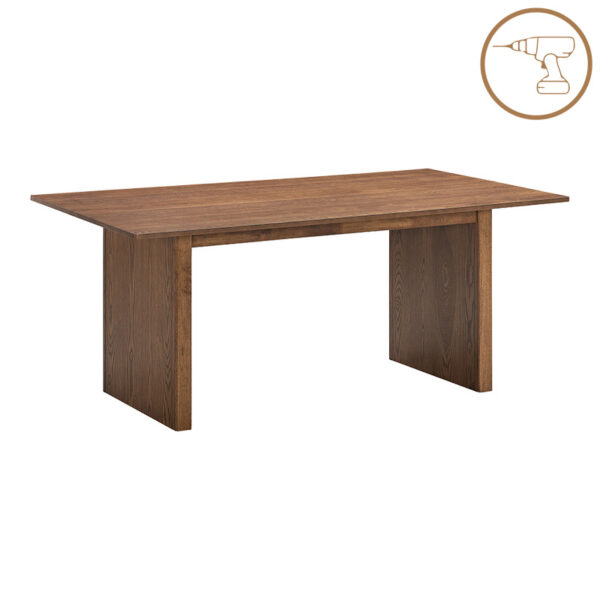 Τραπεζαρία Eleganza-Livia  σετ 7τεμ mdf σε καρυδί-εκρού απόχρωση 180x99x75.8εκ
