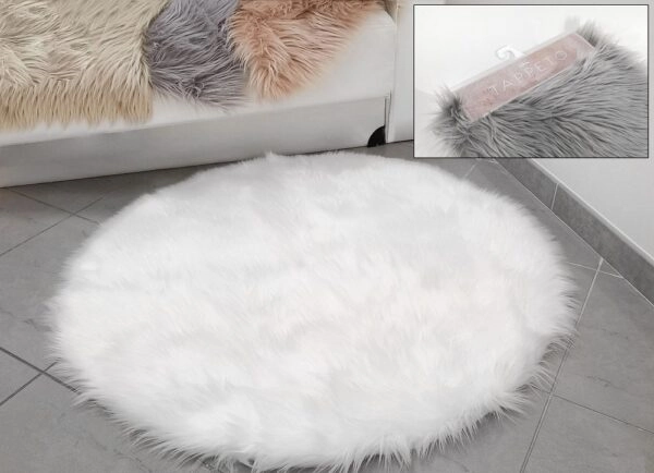 Χαλάκι Στρογγυλό Συνθετική Γούνα Φ100cm Σε 4 Χρώματα Πολύχρωμο